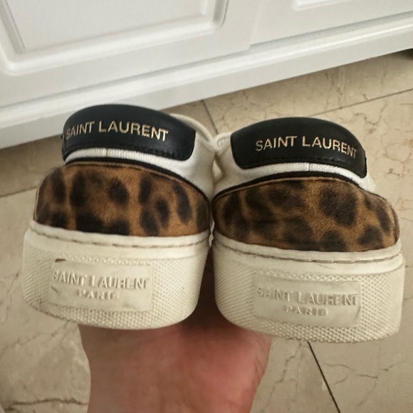 SAINT LAURENT MENS LOWTOP KEDS WITH LEOPARD BACK- SIZE 42- SLIGHT SIGNS OF WEAR - Picture 5 of 5